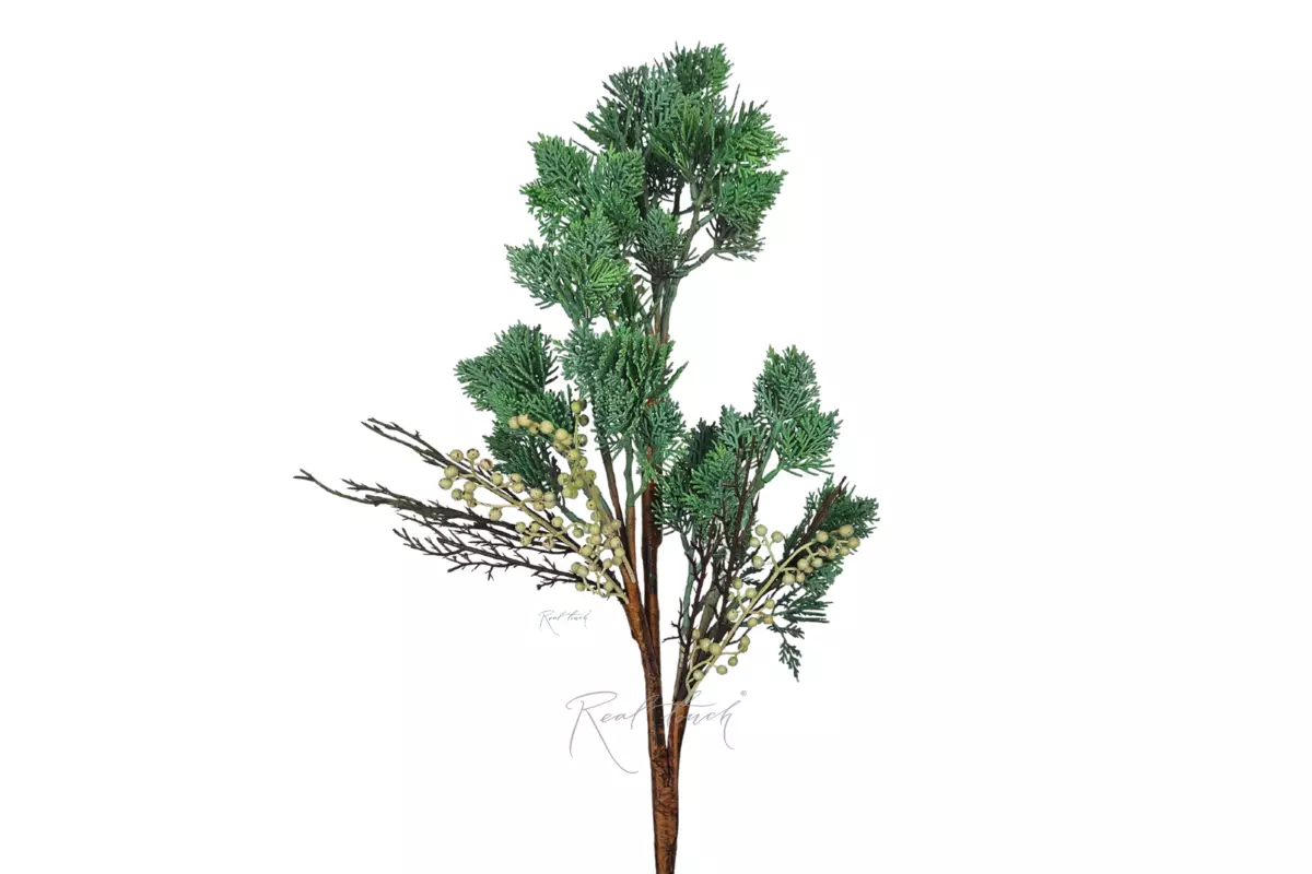 Branch of Thuja with berries 92cm - blue green