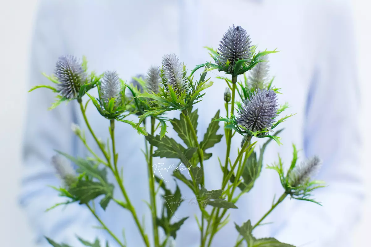 Real Touch Eriygium Supernova Sea Holly Flowers - light purple 