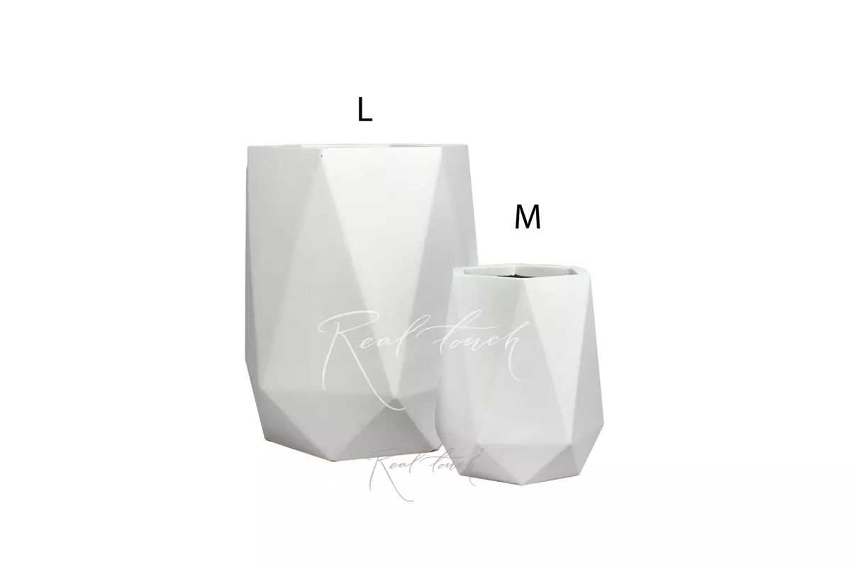 Planter Real Touch edge (M) - white