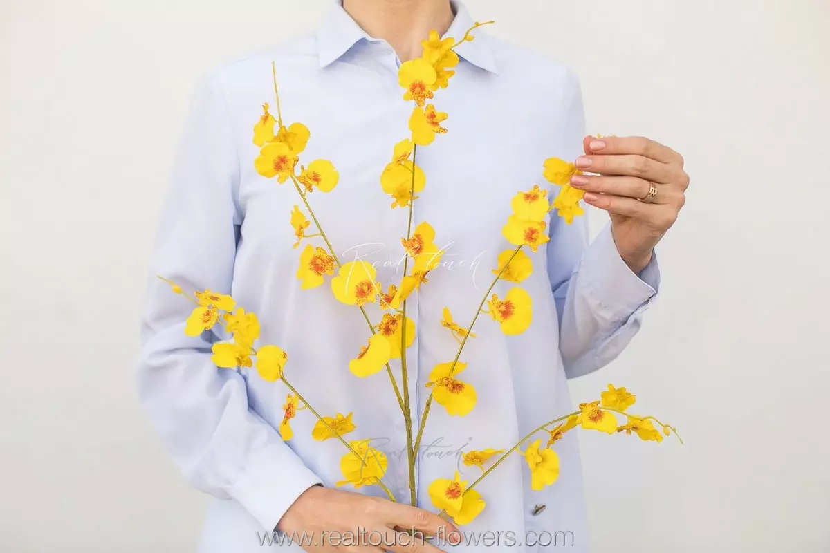 Real Touch Dancing Orchid (5 springs) - yellow
