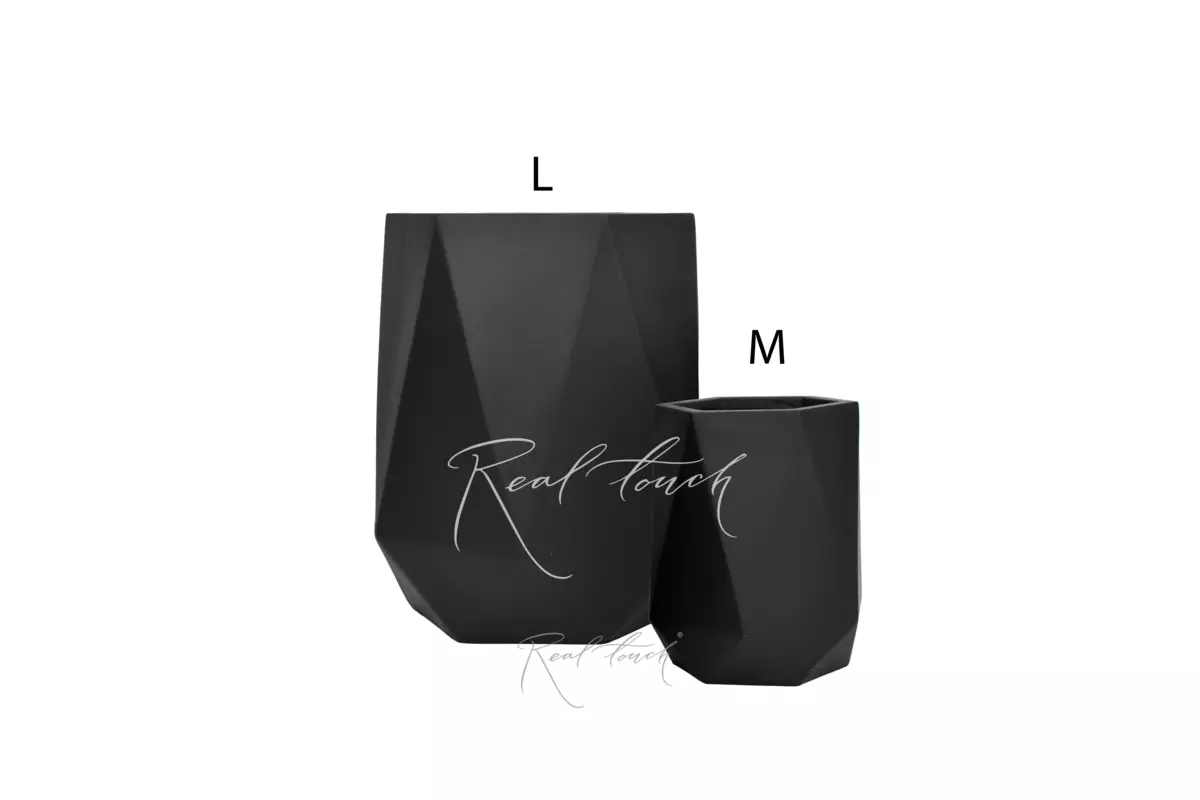 Planter Real Touch edge (L) - Black