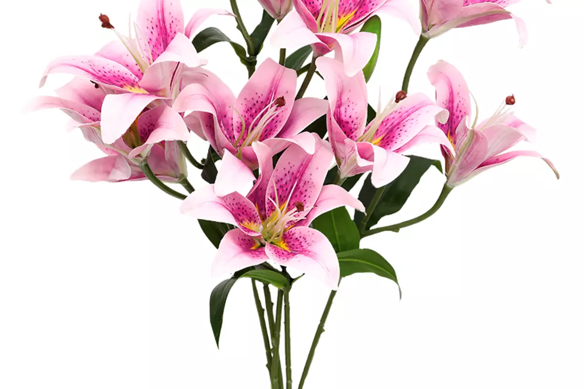 Real Touch Bush of Lilies (9 flowers) - light purple 