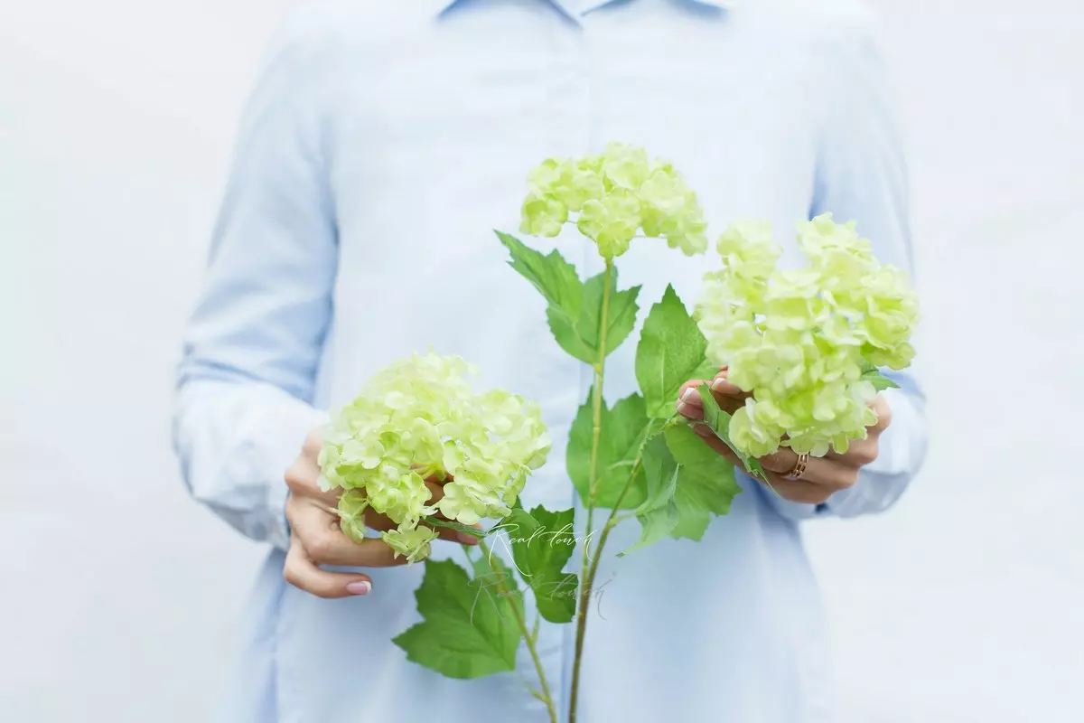 Real Touch Snowball Bush Viburnum - light green