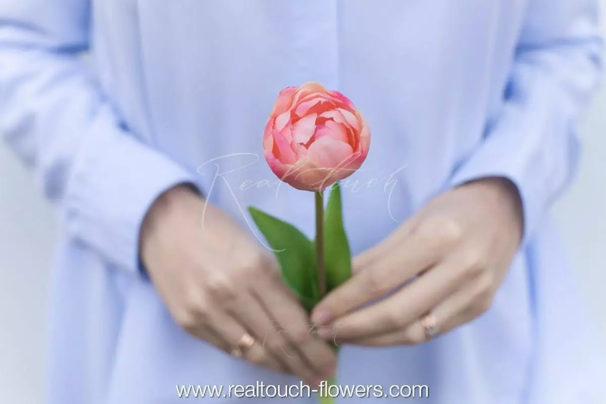 Real Touch Open Tulip - pink