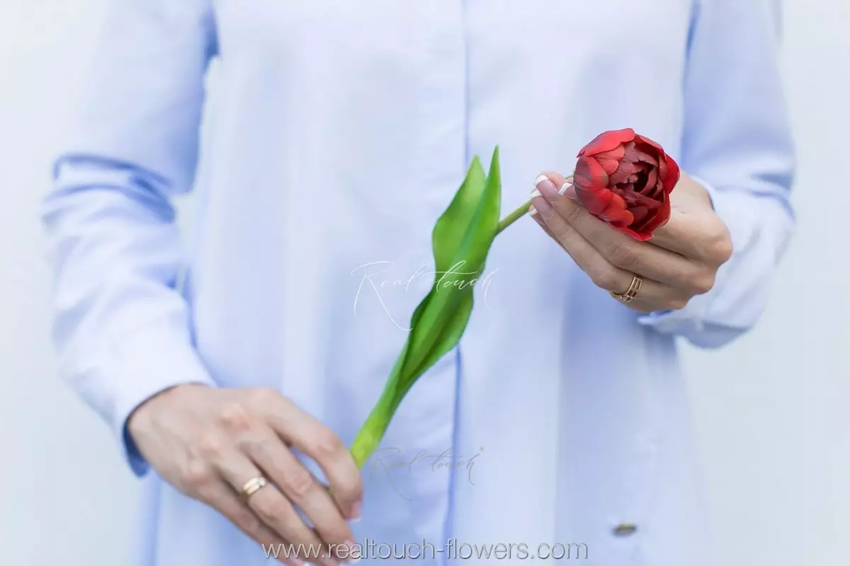 Real Touch Open Tulip - red