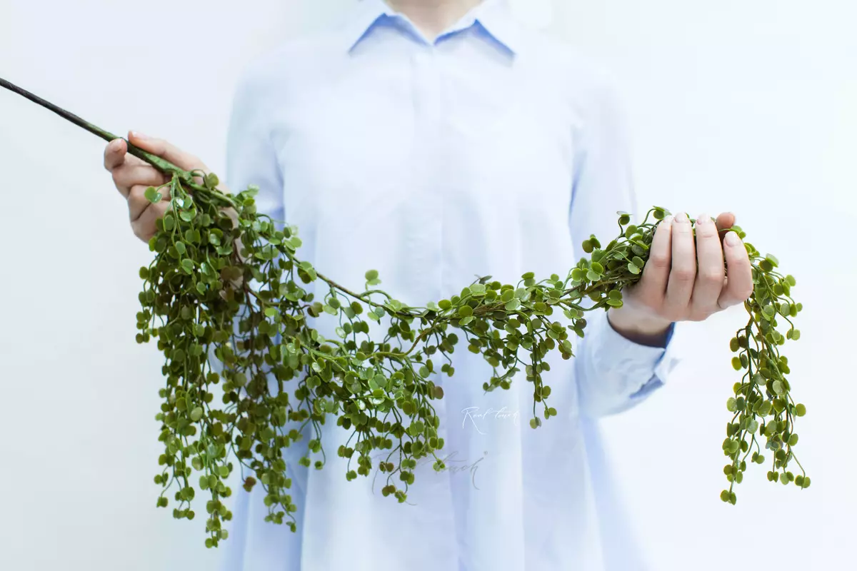 Real Touch Clover hanging plant  - green