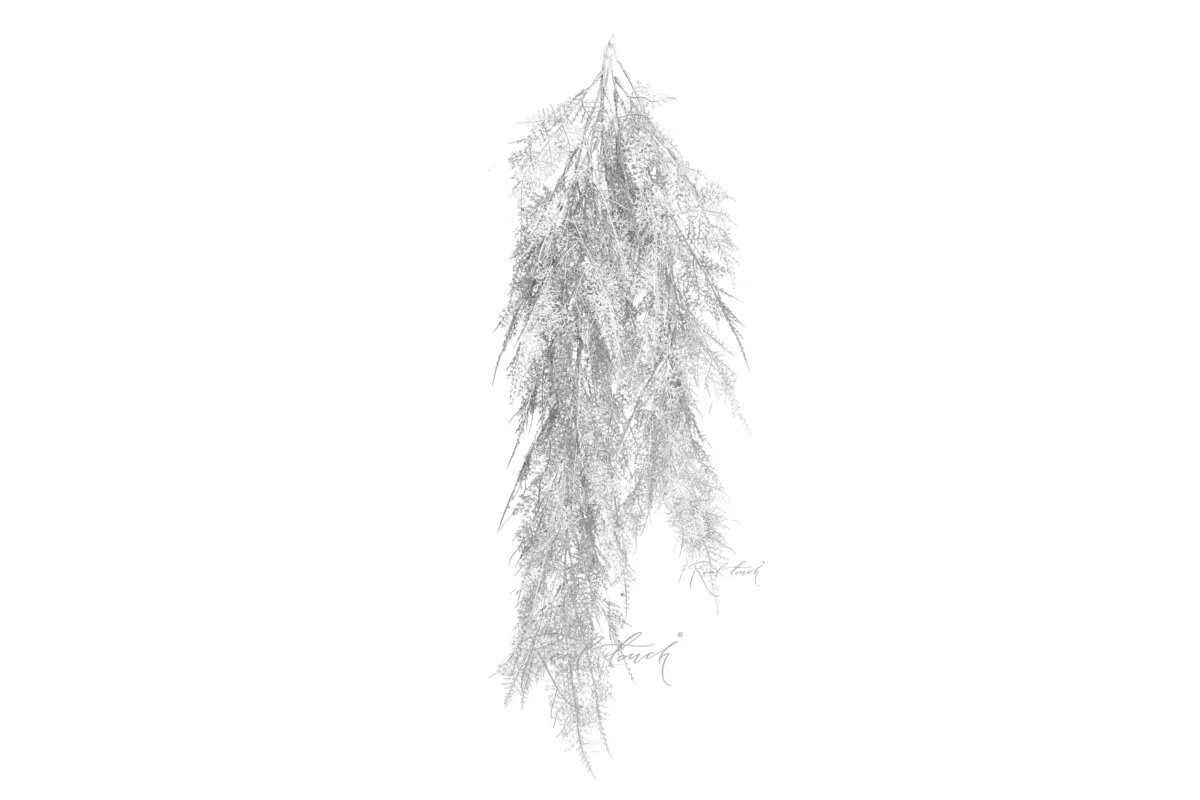 Real Touch Hanging Asparagus Cirrus new - silver
