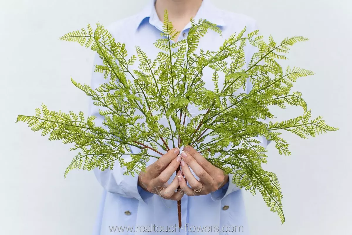 Real Touch Alpine Bulblet Fern  - green