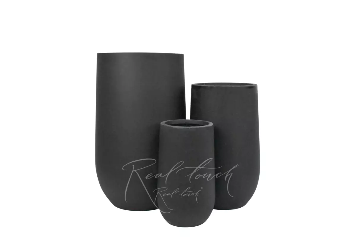 Planter Real Touch Base high (S) - Black