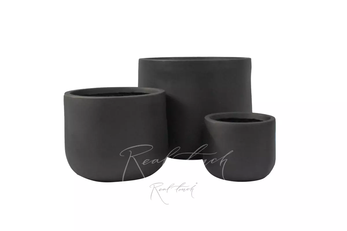 Planter Real Touch Base low (M) - Black