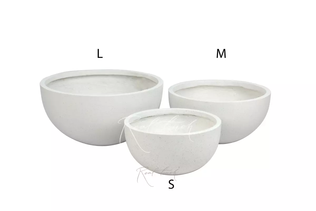 Planter Real Touch hemisphere (L) - white