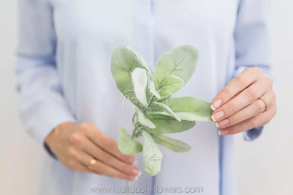 Artificial Lamb's Ears Stachys  - dusty green