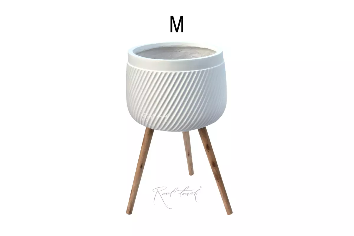 Flowerpot with legs 36.5*40*31 - white
