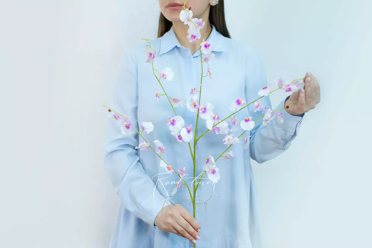 Real Touch Dancing Orchid (5 springs) - white