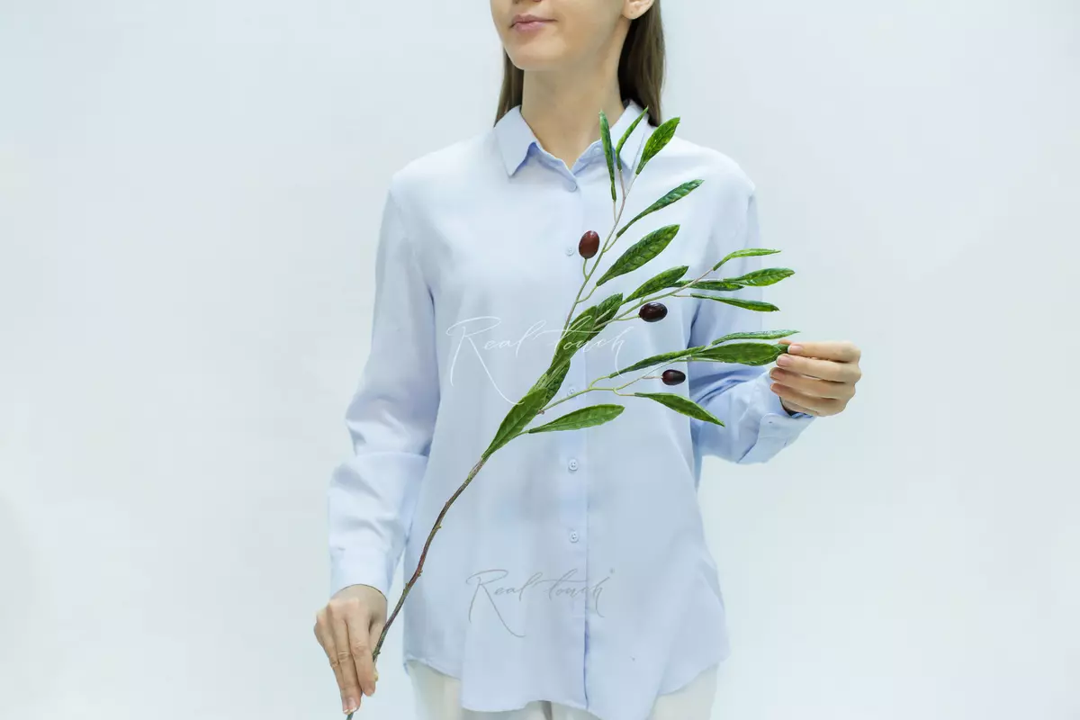 Olive branch with fruits 75cm - green