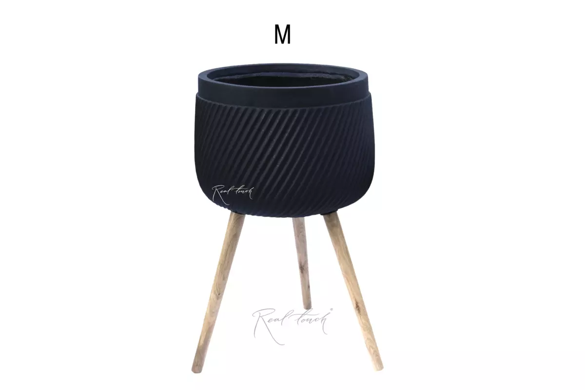 Flowerpot with legs 36.5*40*31 - Black