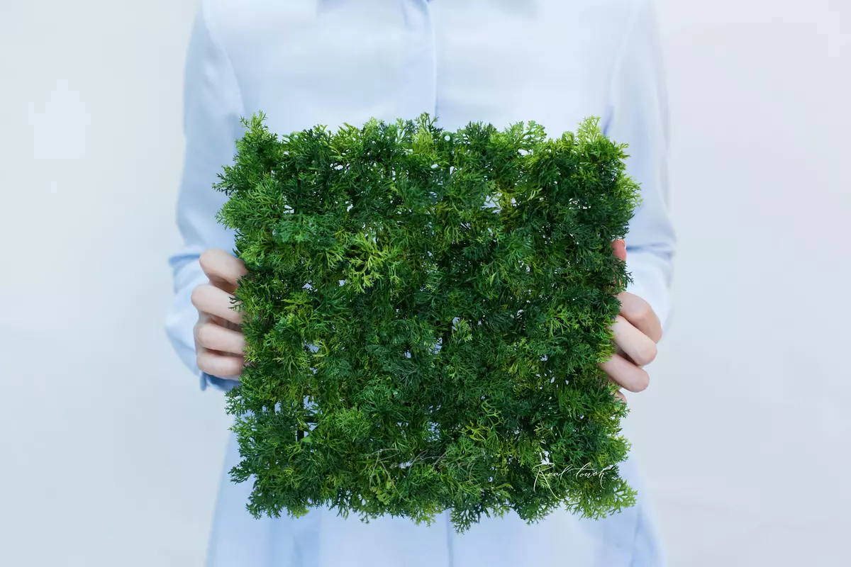 Reindeer Moss Yagel panel 24,5 * 24,5cm - Dark green