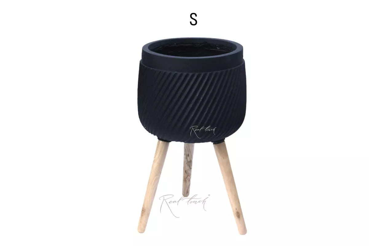 Flowerpot with legs 28*31*27 - Black