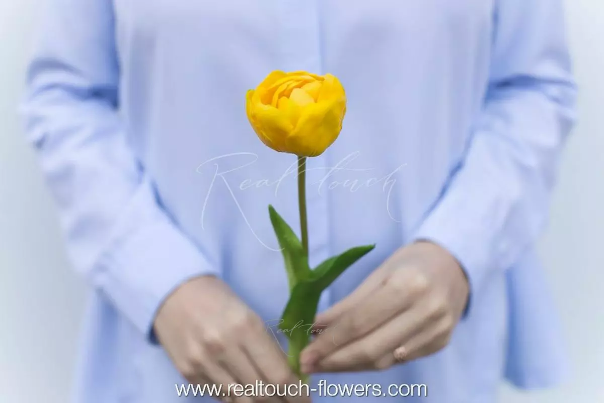 Real Touch Open Tulip - yellow