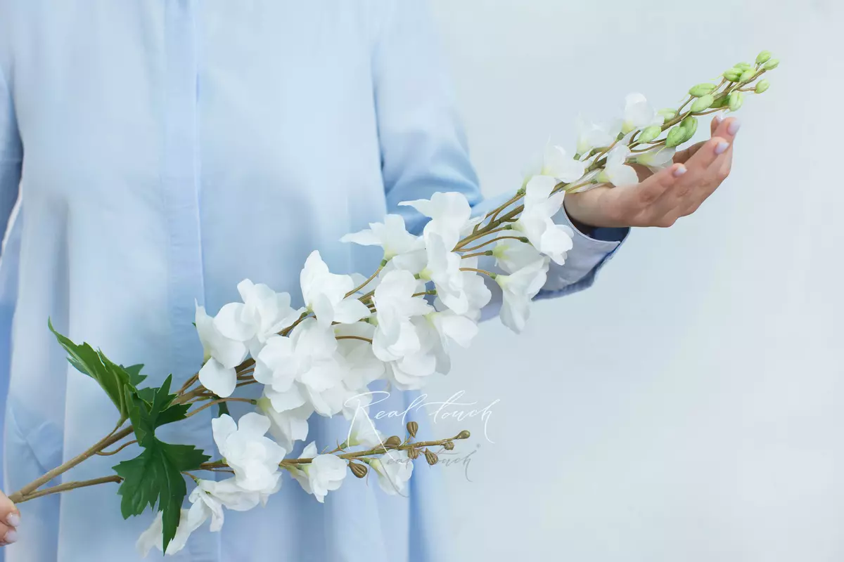 Delphinium with 2 Sprays - white