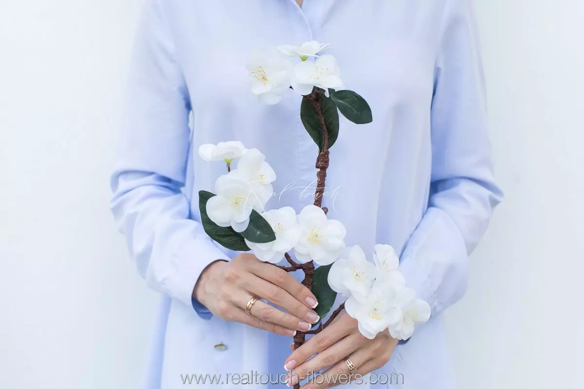 Real Touch Cherry Blossom Spray - white
