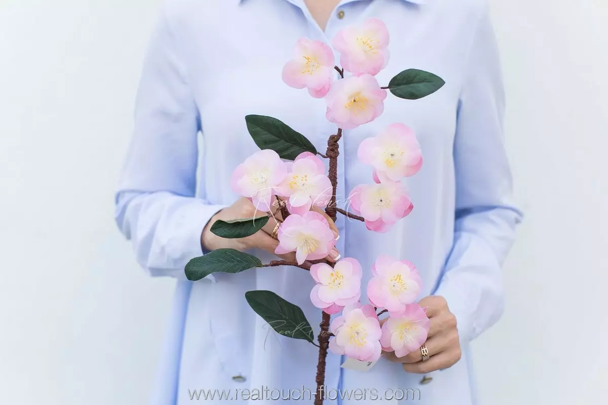 Real Touch Cherry Blossom Spray - Bright pink