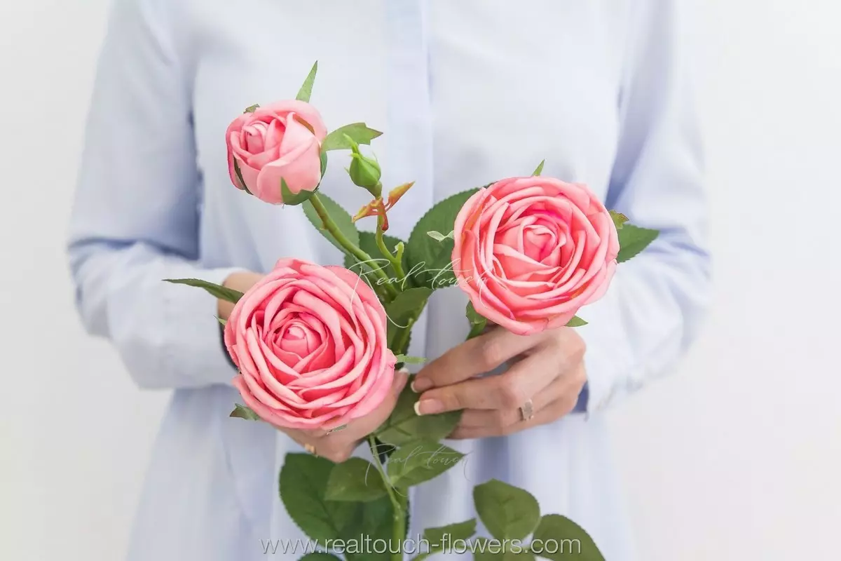 Real Touch Peony Rose 3+1 - pink