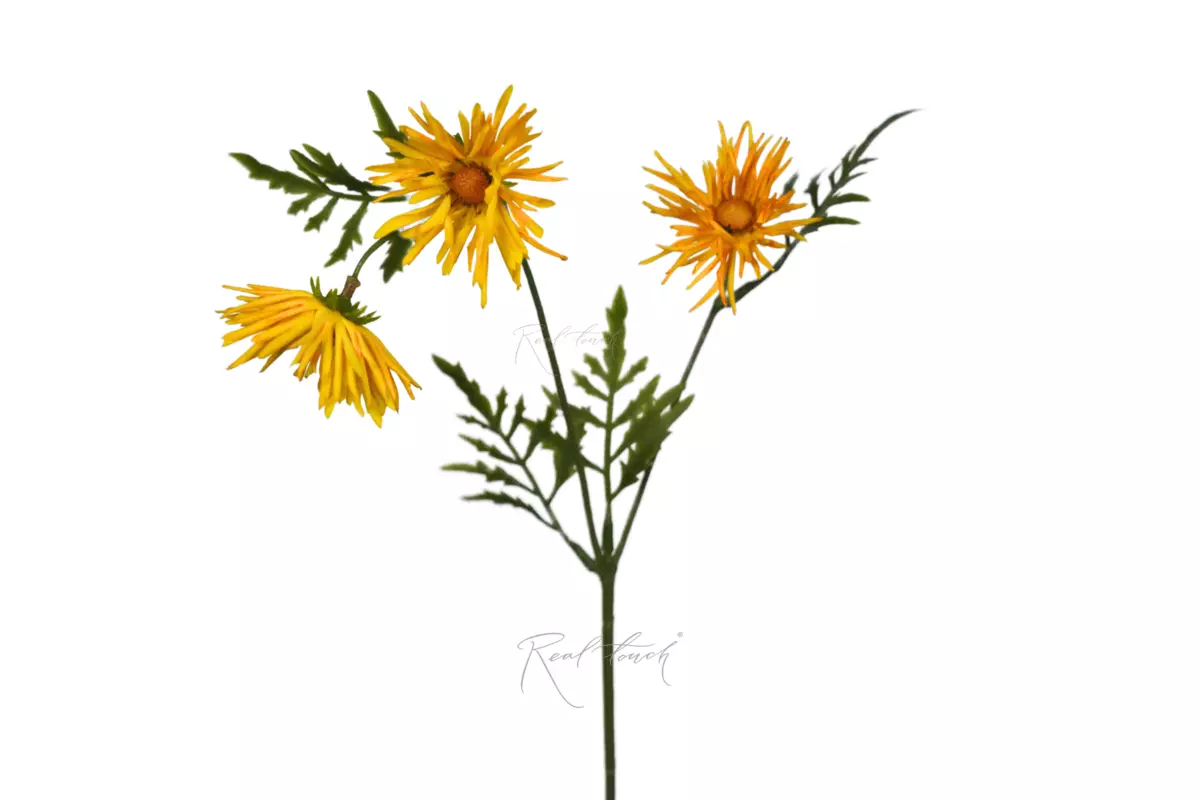 Chrysanthemum Needle 43cm (3 inflorescences) - yellow