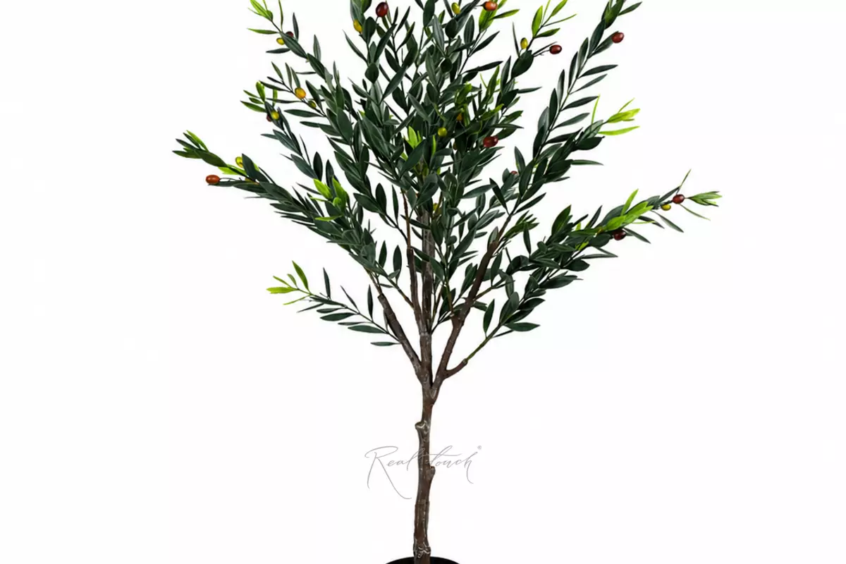 Artificial Olive Bush 120 cm in pot - green