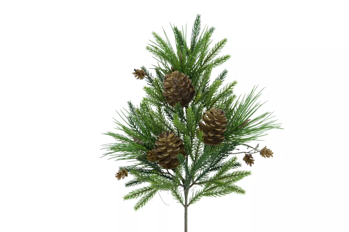 Real Touch spruce branch with pine cones - green Real Touch spruce branch with pine cones - green