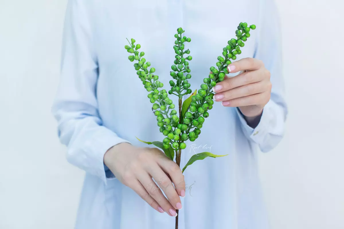 Artificial Green Berry Cluster Branch - green Artificial Green Berry Cluster Branch - green