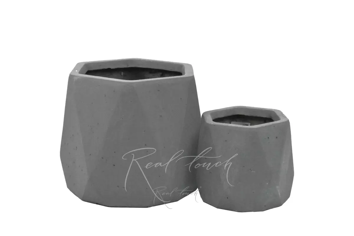 Planter Real Touch Hexagon small (S) - Gray