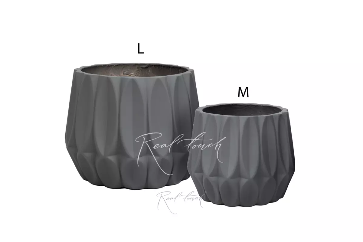 Planter Real Touch feathers (L) - Gray