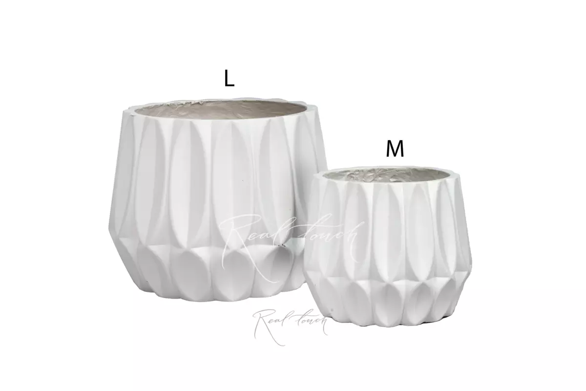 Planter Real Touch feathers (M) - white